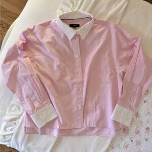J Crew Blouse With White Collar and Cuffs